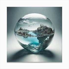 City In A Glass Ball Canvas Print