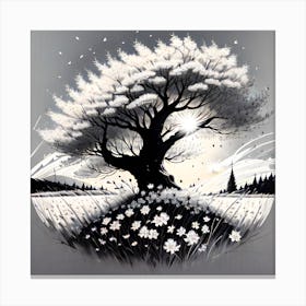 Tree In The Snow Canvas Print