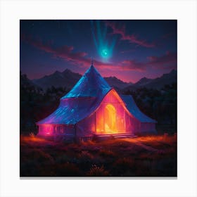 Tent In The Night Canvas Print