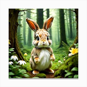 Bunny In Forest (26) Canvas Print