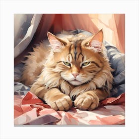 A Cat Taking A Nap Canvas Print
