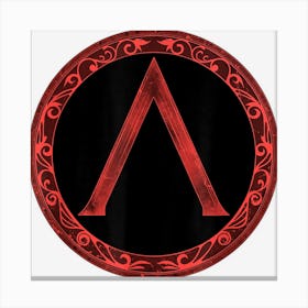 Spartan Warrior Lambda Symbol Shield Canvas Print