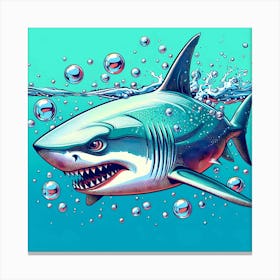 Shark In The Water Canvas Print