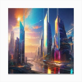 Futuristic Cityscape 107 Canvas Print