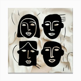 Abstract Faces Art, men and women 3 Canvas Print