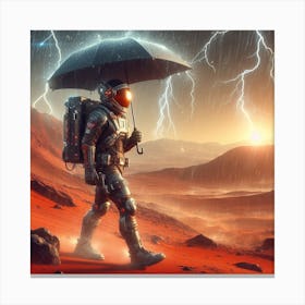 Raining Planet - Astronaut Canvas Print