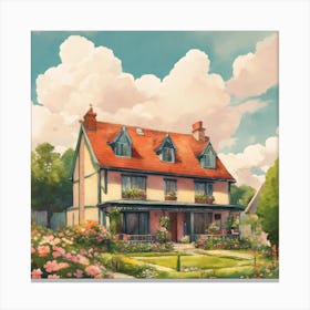 House In The Garden Canvas Print