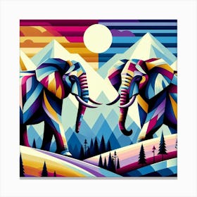 The Daring Duo Elephants Canvas Print