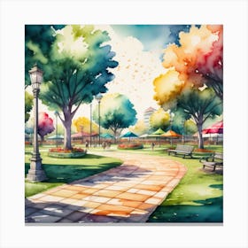 Park painting Canvas Print