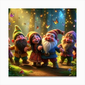 Gnomes In The Forest Canvas Print