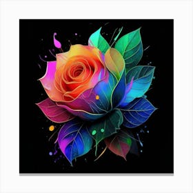 Rainbow Rose Canvas Print