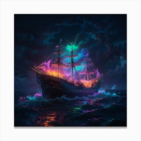 Pirate Ship In The Ocean Canvas Print