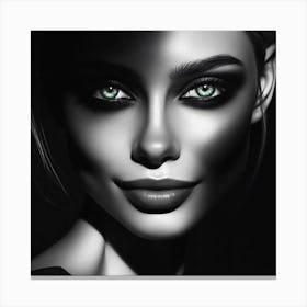 Black And White Portrait Of A Woman 30 Canvas Print