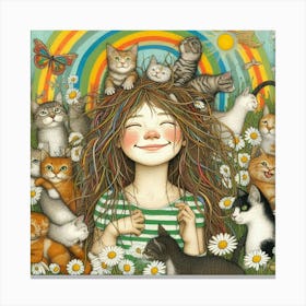 Rainbow Cats 1 Canvas Print