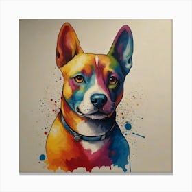 Dog With Paint Splatters Canvas Print