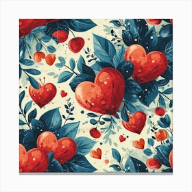 Valentine'S Day Seamless Pattern Canvas Print