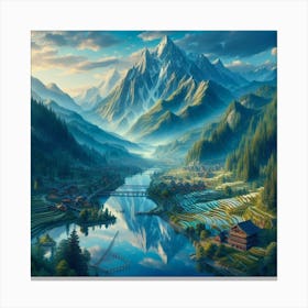 Chinese Landscape Painting 4 Canvas Print