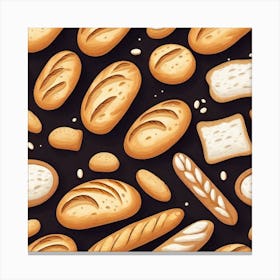 Bread Seamless Pattern Canvas Print