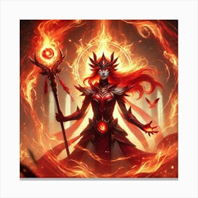 Kaida Flameheart Crimson Flame Aura Canvas Print