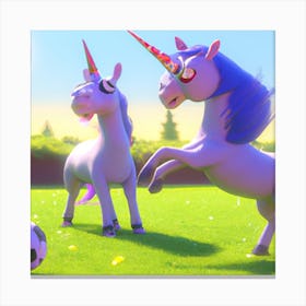 Unicorns match of Football Canvas Print