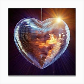 Firefly Vibrant Heart Shaped Disco Ball Floating In Light 19363 (2) Canvas Print