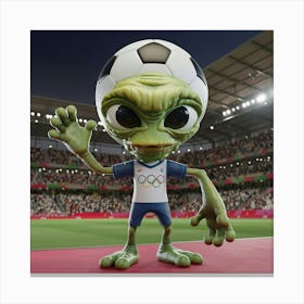 Alien Soccer Mascot Canvas Print