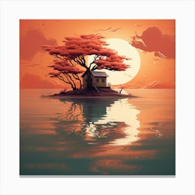 House On The Island Canvas Print