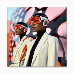 Two Women Wearing Goggles Canvas Print