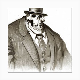 Skeleton In A Suit 2 Canvas Print