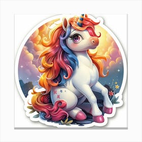 Unicorn Sticker 105 Canvas Print