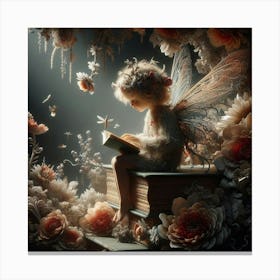 Fairy Reading A Book Canvas Print