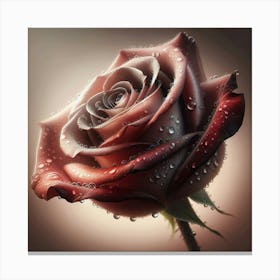 Rose With Water Droplets Canvas Print