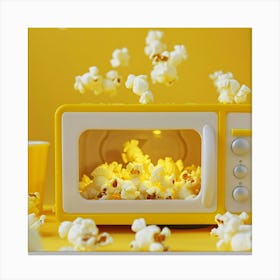 Popcorn In Microwave Canvas Print