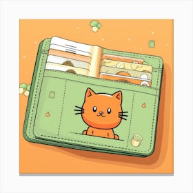 Wallet With Cat 3 Canvas Print