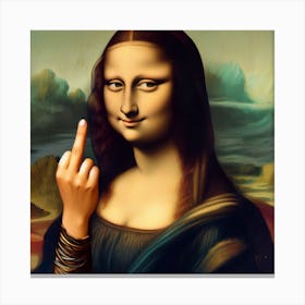 Mona Lisa's middle finger Canvas Print