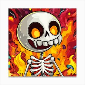 Spooky Halloween Skeleton Emojis Artwork 2 Canvas Print