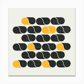 Black And Yellow Shapes Canvas Print