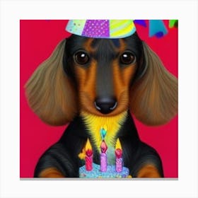 Dachshund Birthday2 Canvas Print