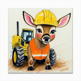 Construction Deer 2 Canvas Print