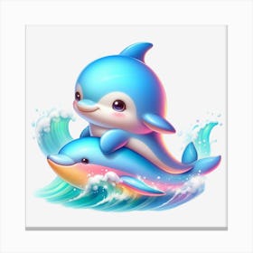 Cute Dolphins Canvas Print