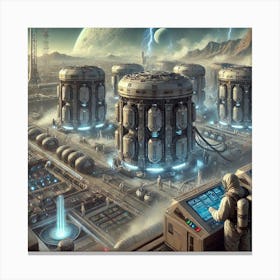 Venusian Enclave Energy Storage Modules Converted Canvas Print