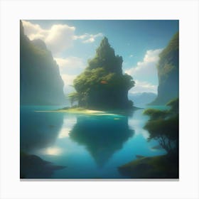 Island In The Water Canvas Print