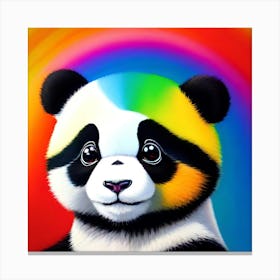 Panda Bear Rainbow Canvas Print