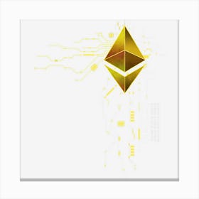 Ethereum Gold Eth Heart Men Women Kids Canvas Print