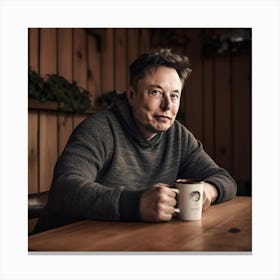 Elon Musk - Coffee Date Canvas Print