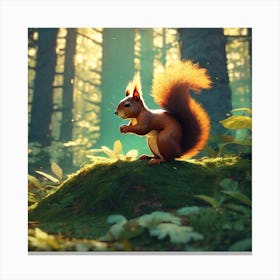 Red Squirrel In The Forest 66 Canvas Print