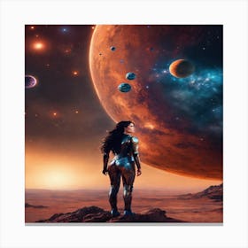 Woman In Space Canvas Print