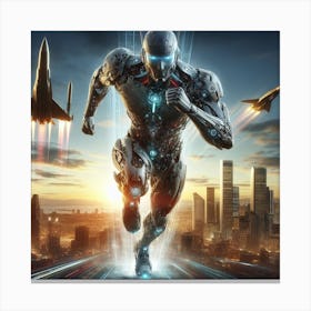 Futuristic Man Running 8 Canvas Print