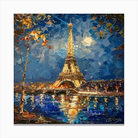 Eiffel Tower At Night Canvas Print