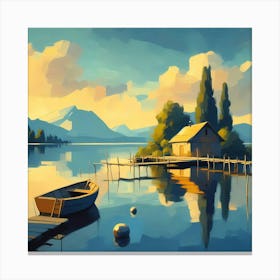 Sunset By The Lake 17 Canvas Print